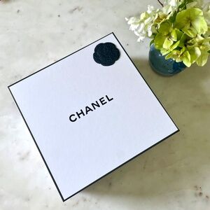 CHANEL Blue Camelia Flower Embellished Box